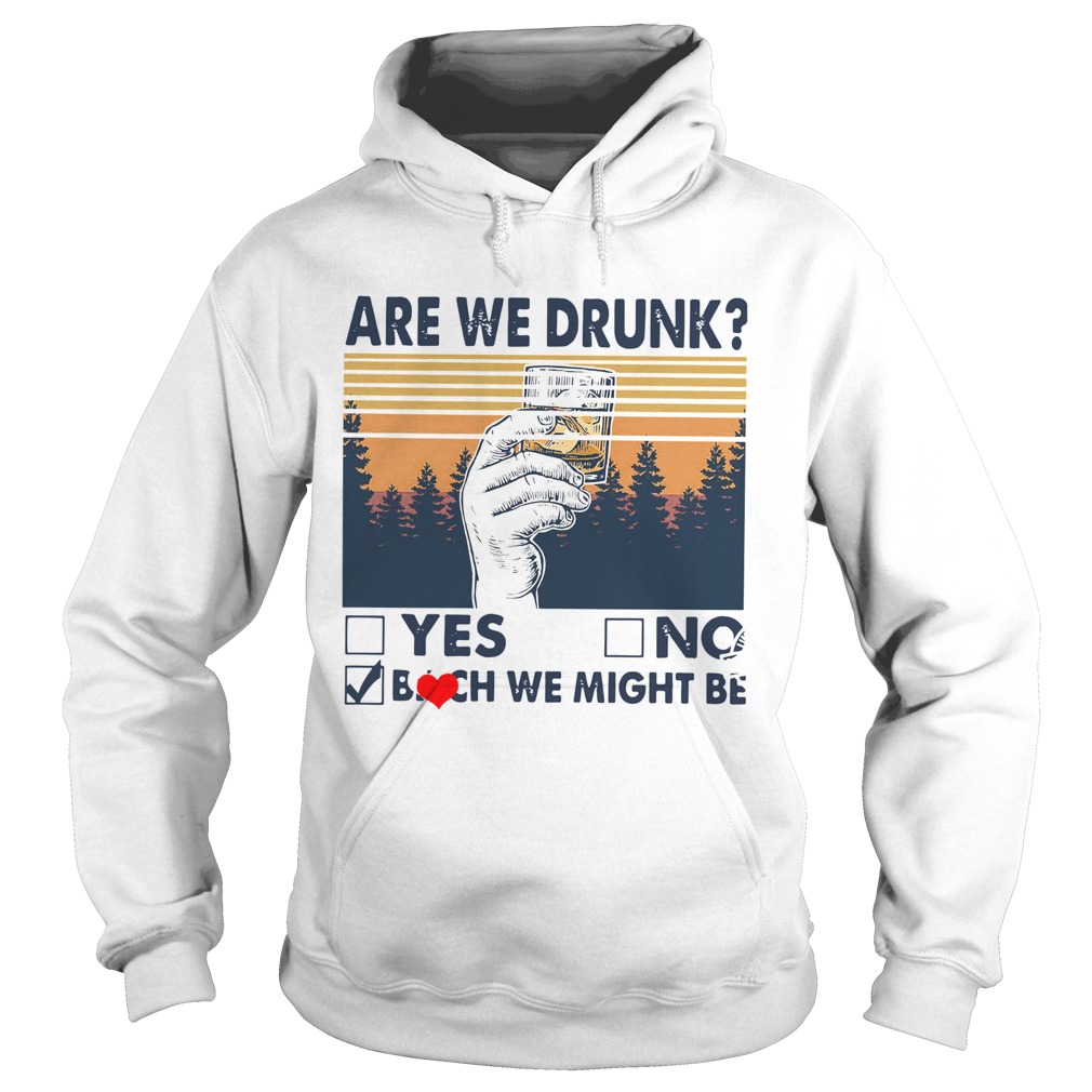 Vintage Are We Drunk Yes No Bitch We Might Be  Hoodie