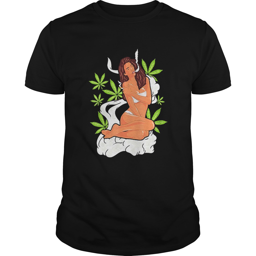 Weed woman smoking sexy shirt