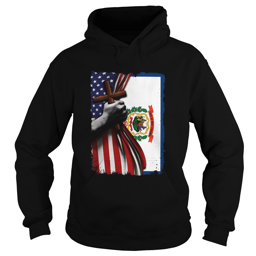 West virginia american flag cross happy independence day  Hoodie