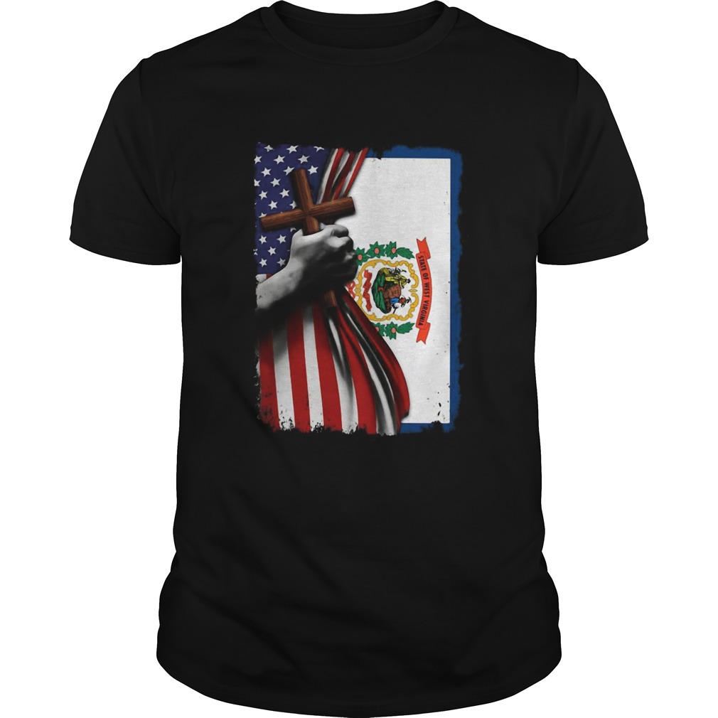 West virginia american flag cross happy independence day  Unisex