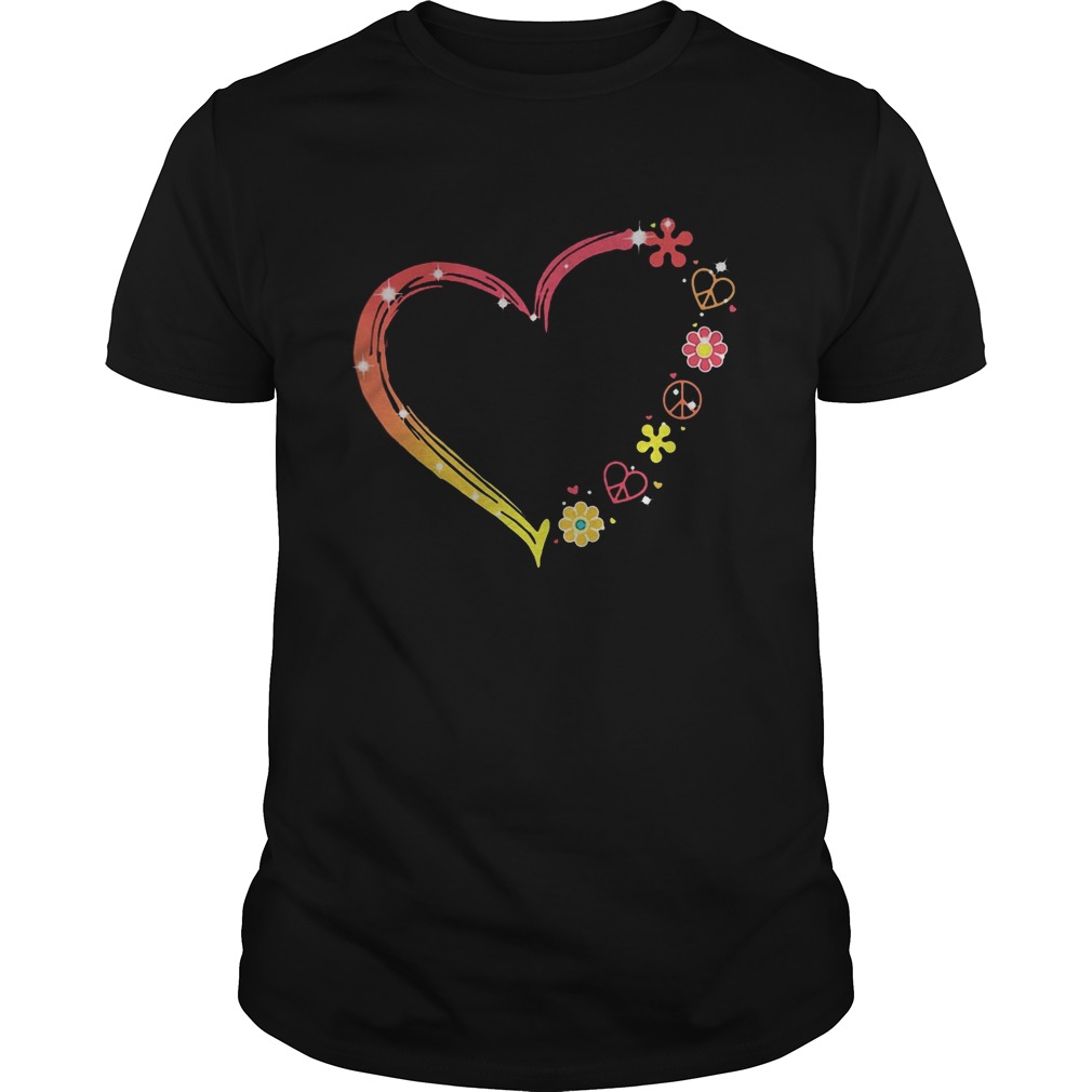 peace heart flowers shirt