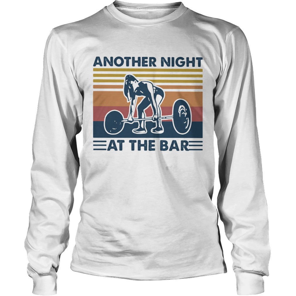 weightlifting another night at the bar vintage retro  Long Sleeve