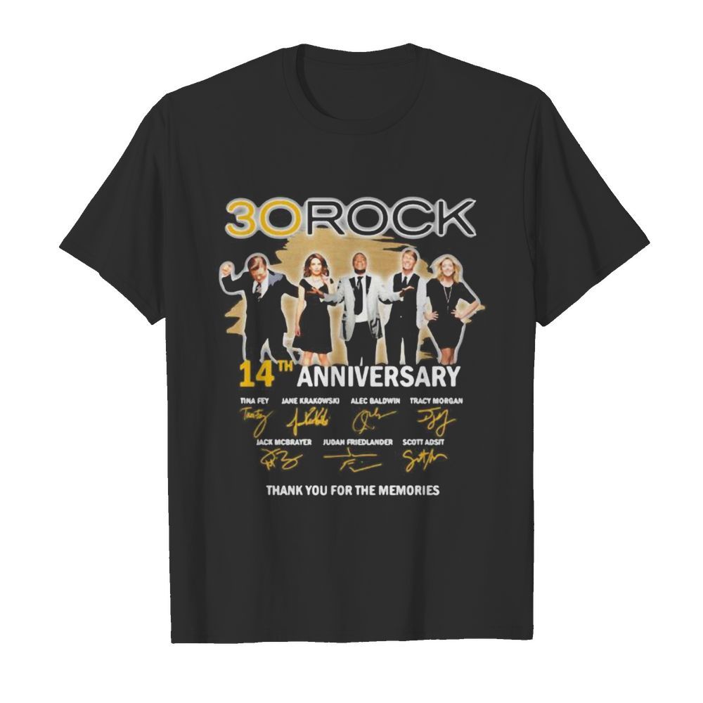 30 rock 14th anniversary thank you for the memories signatures shirt