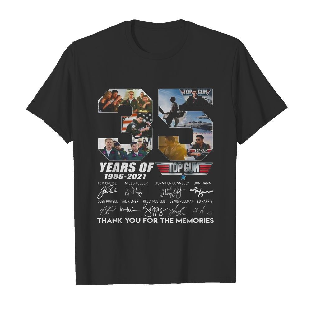 35 years of 1986 2021 top thank you for the memories signatures shirt