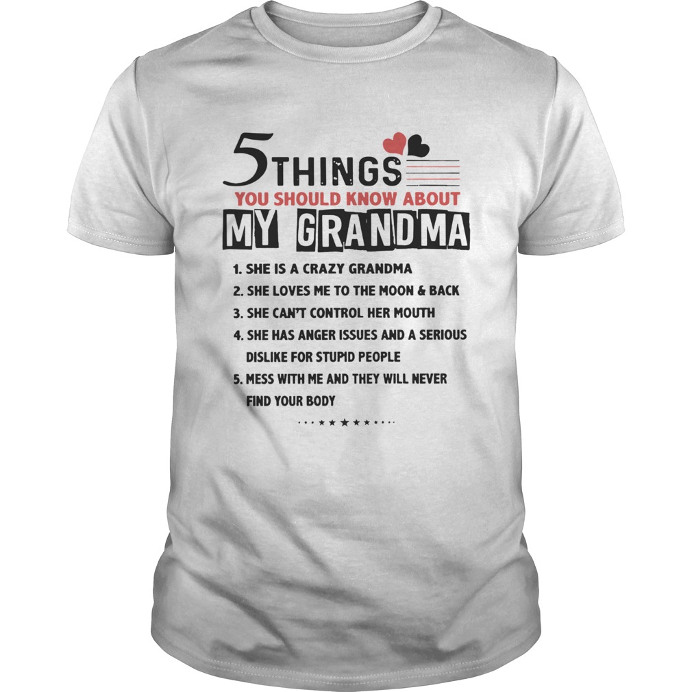 5 Things You Should Know About My Grandma shirt