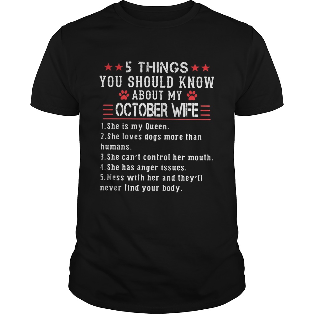 5 things you should know about my october wife shirt