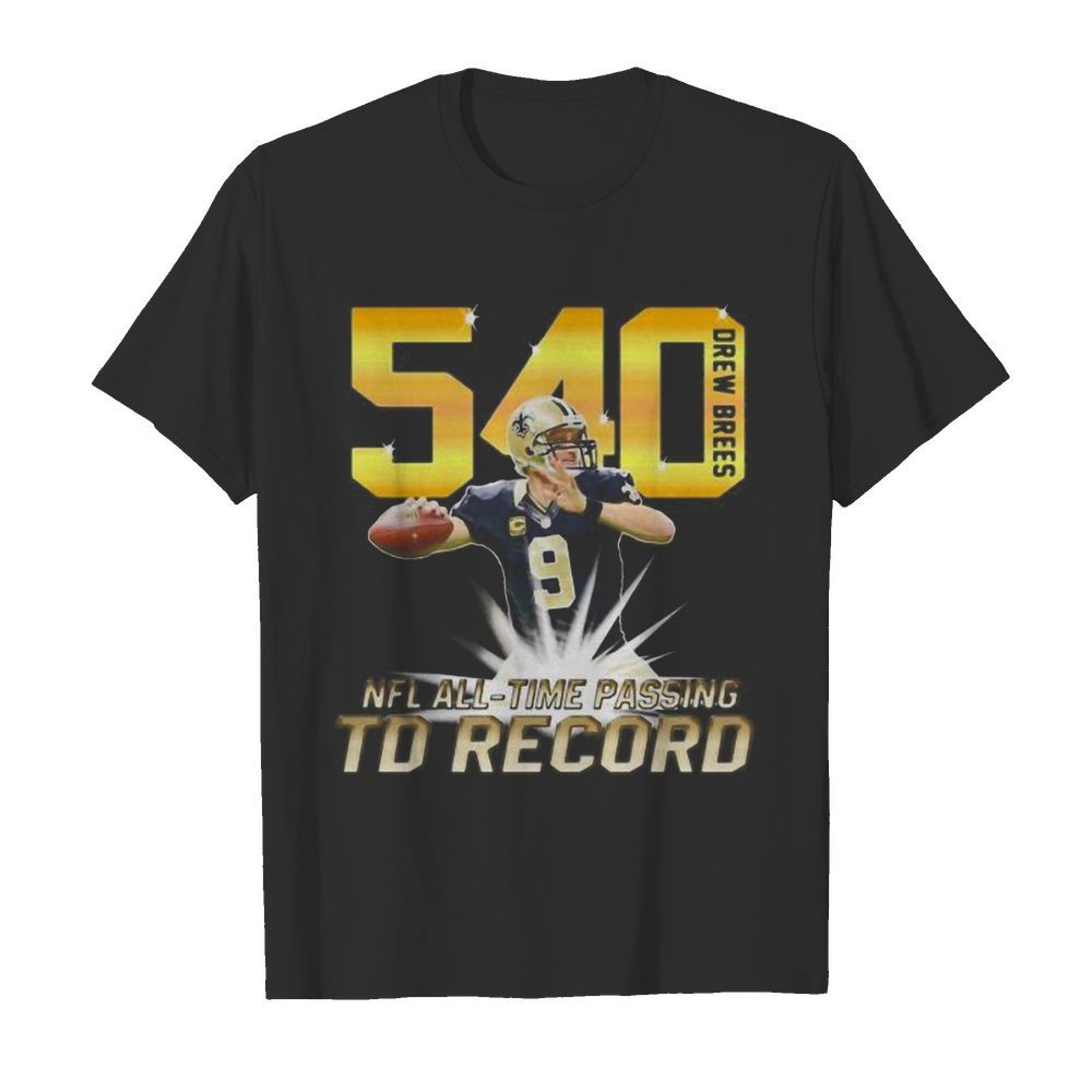 540 drew brees touchdowns nfl all time passing record football shirt