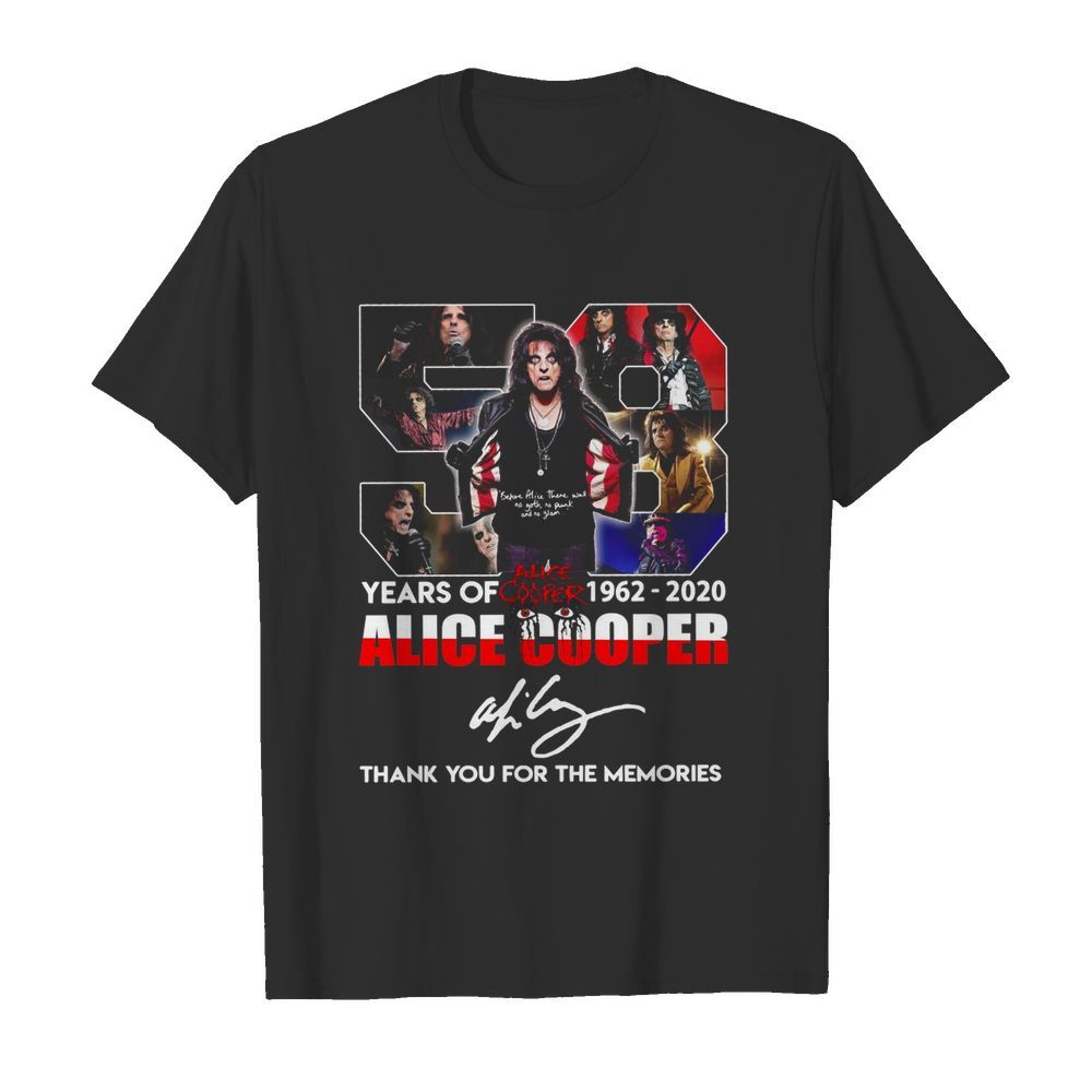 58 Years Of 1962 2020 Alice Cooper Thank You For The Memories shirt