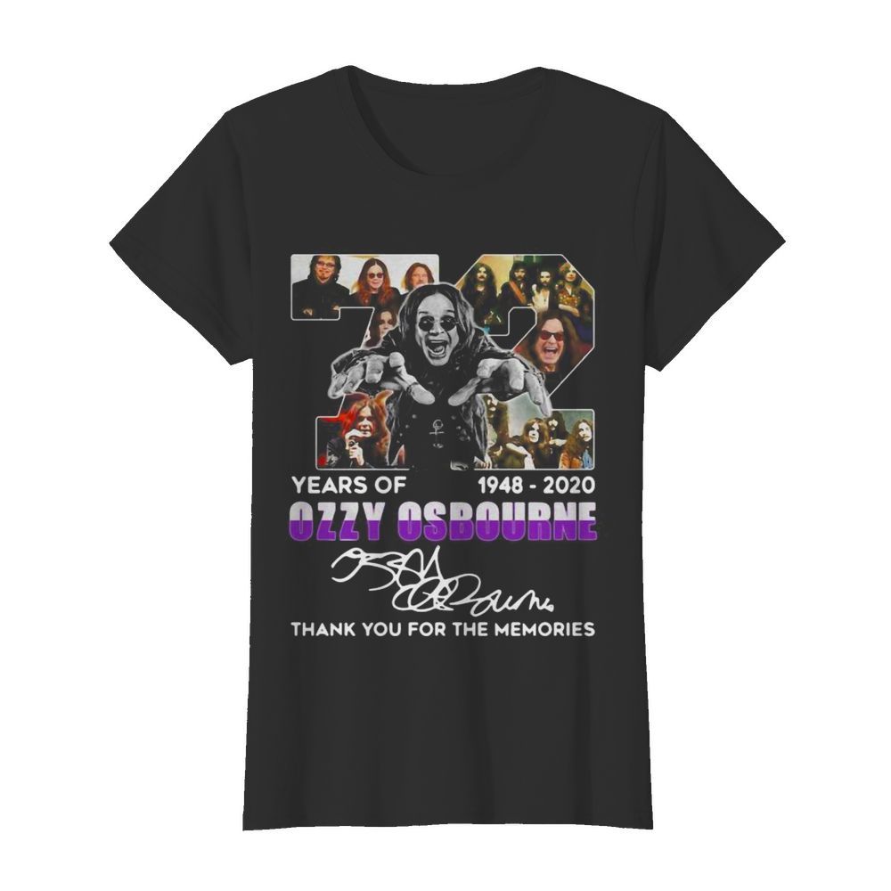 72 years of 1948 2020 ozzy osbourne thank you for the memories signature  Classic Women's T-shirt