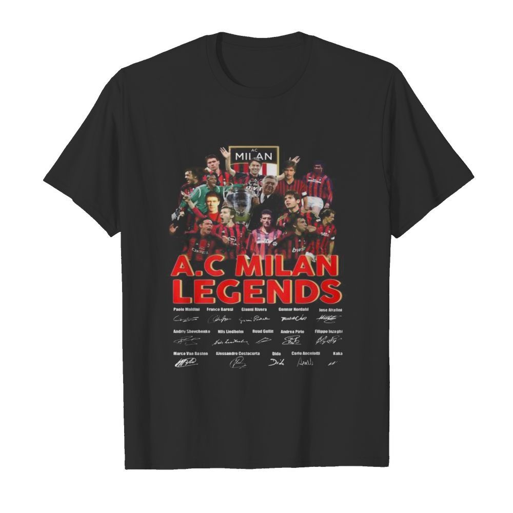 A.c milan legends soccer players signatures shirt