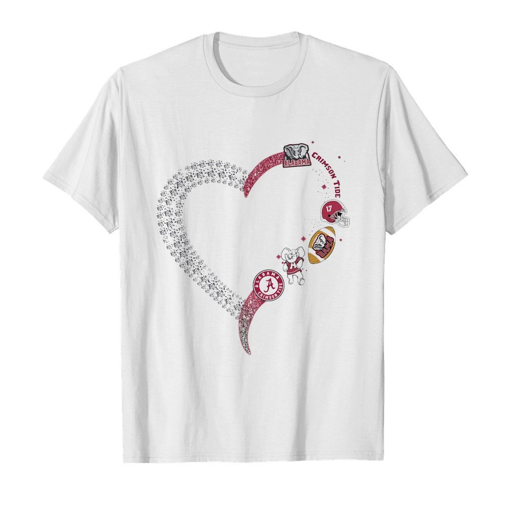 Alabama crimson tide football logo heart shirt