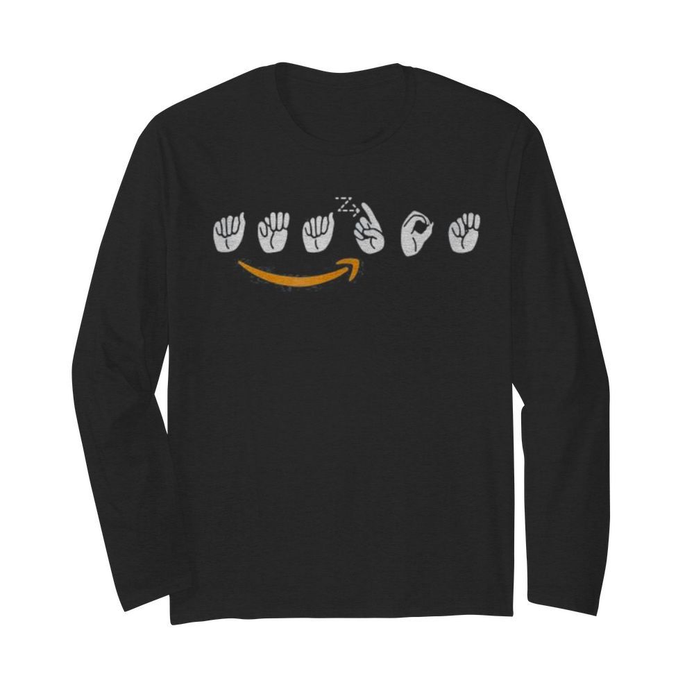 Amazon logo sign language  Long Sleeved T-shirt 