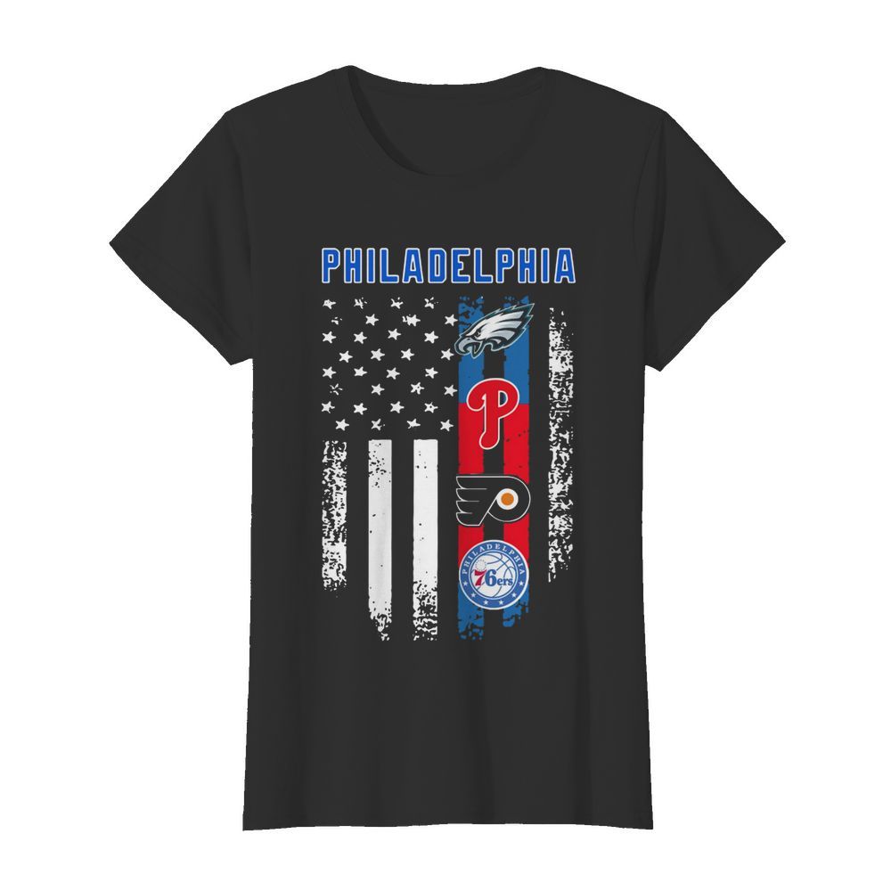 America Flag Philadelphia Teams  Classic Women's T-shirt