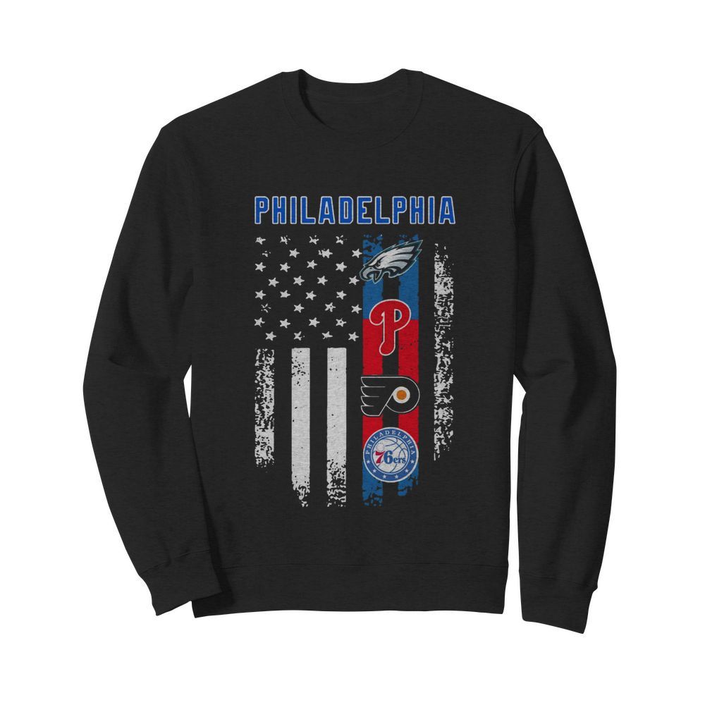 America Flag Philadelphia Teams  Unisex Sweatshirt