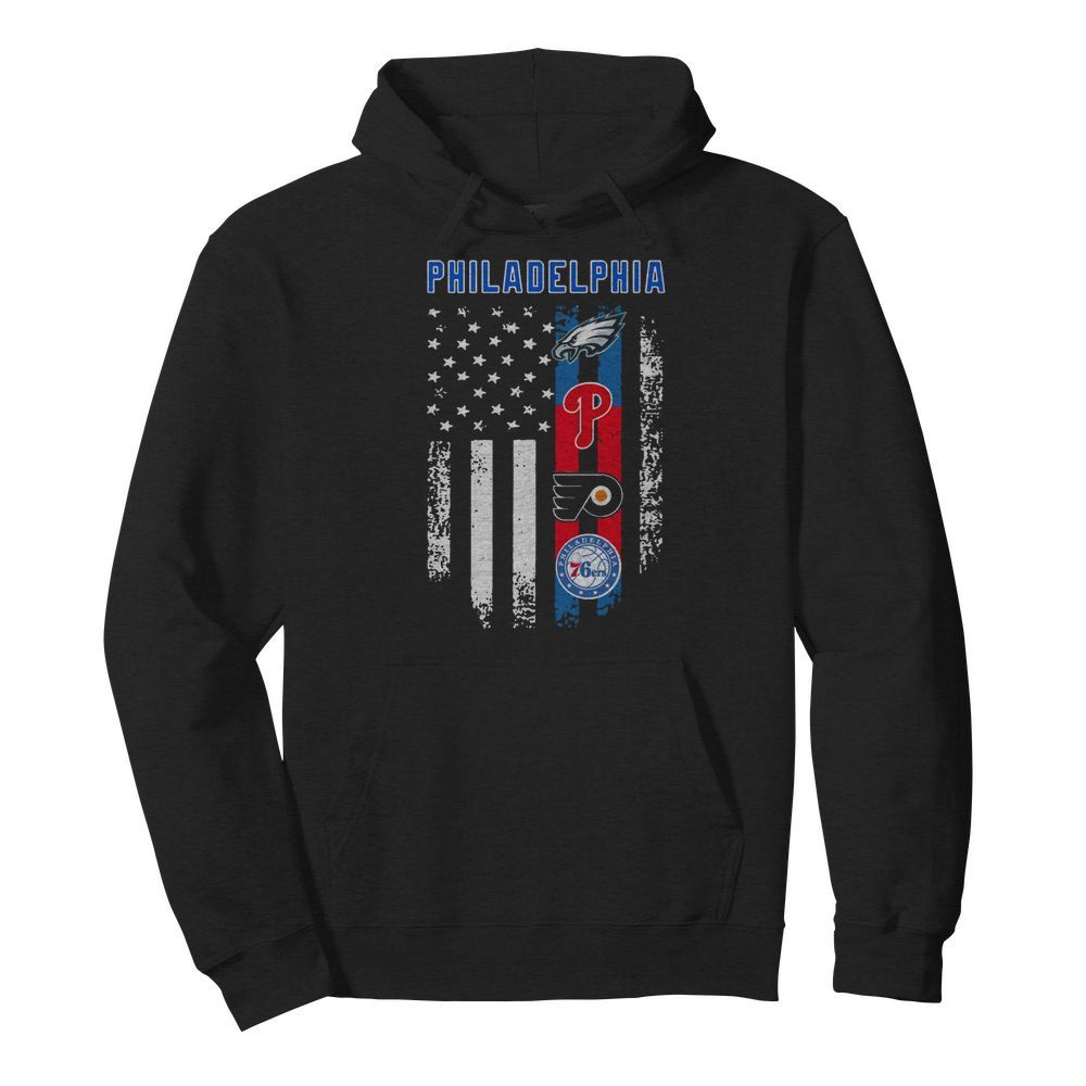 America Flag Philadelphia Teams  Unisex Hoodie