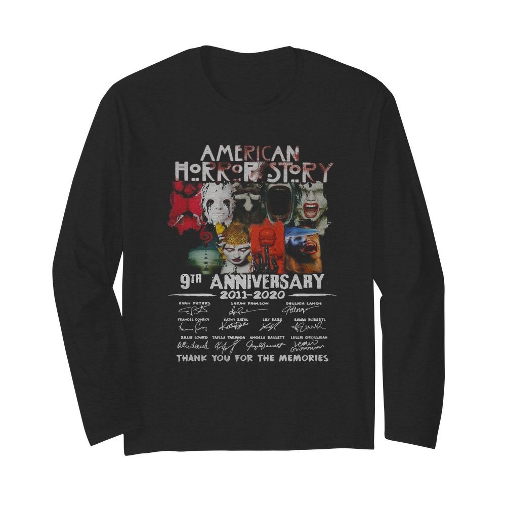 American Horror Story 9th Anniversary 2011 2020 Thank You For The Memories  Long Sleeved T-shirt 