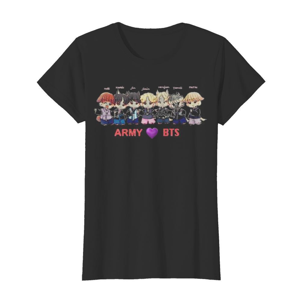 Army bts band members chibi heart  Classic Women's T-shirt