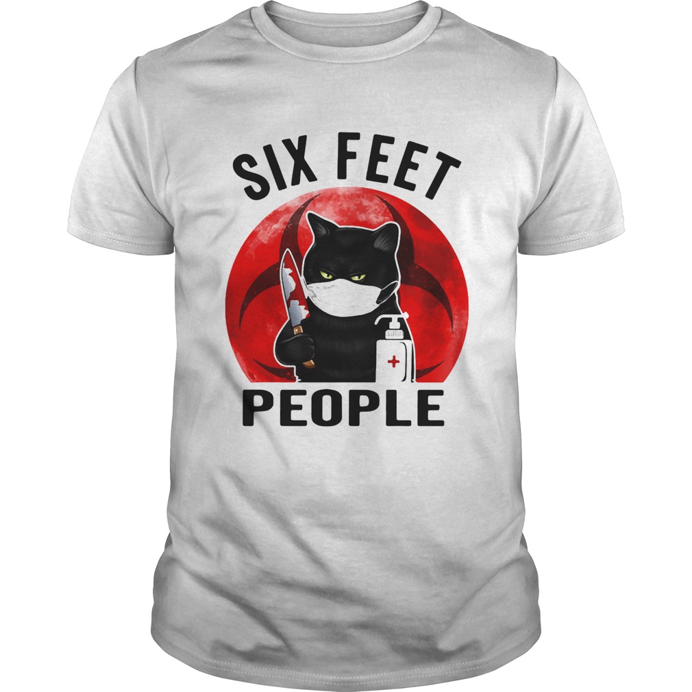 BLACK CAT FACE MASK SIX FEET PEOPLE MURDEROUS CAT WITH KNIFE SUNSET  Unisex