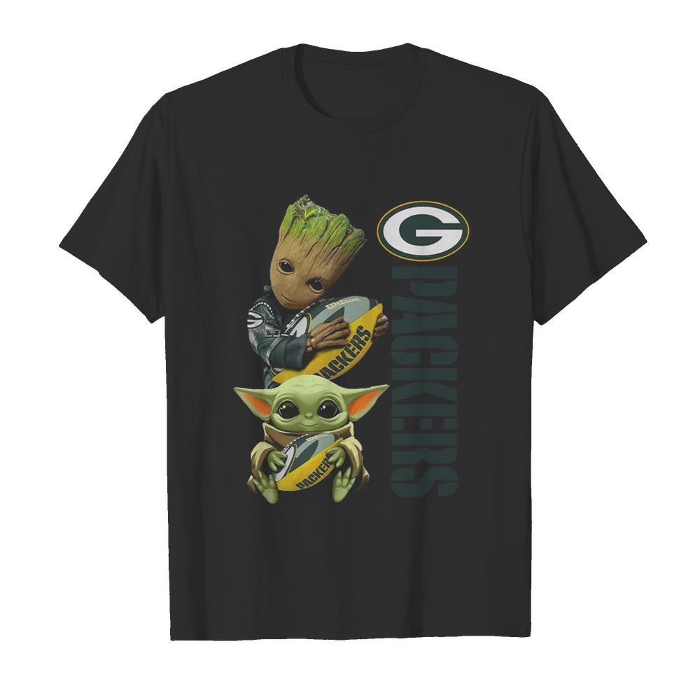 Baby Groot And Yoda Hug Green Bay Packers shirt