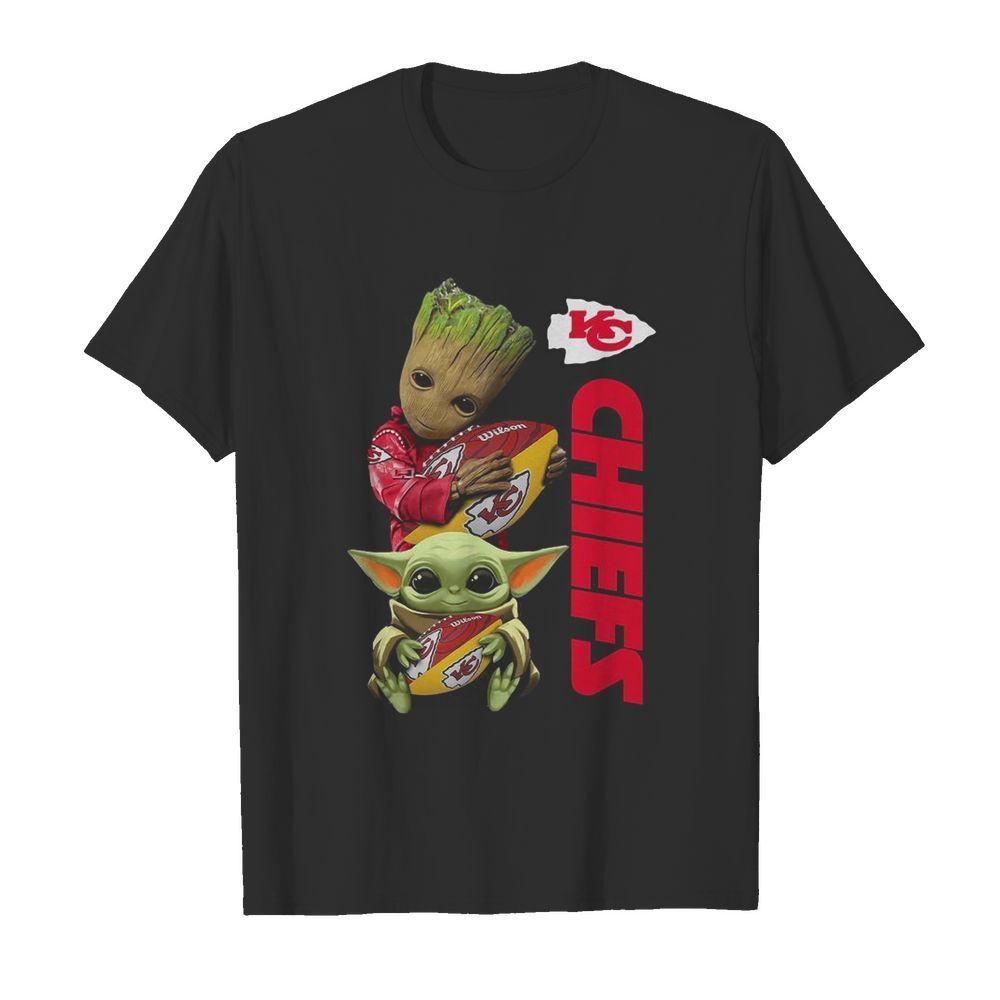 Baby Groot And Yoda Hug Kansas City Chiefs shirt