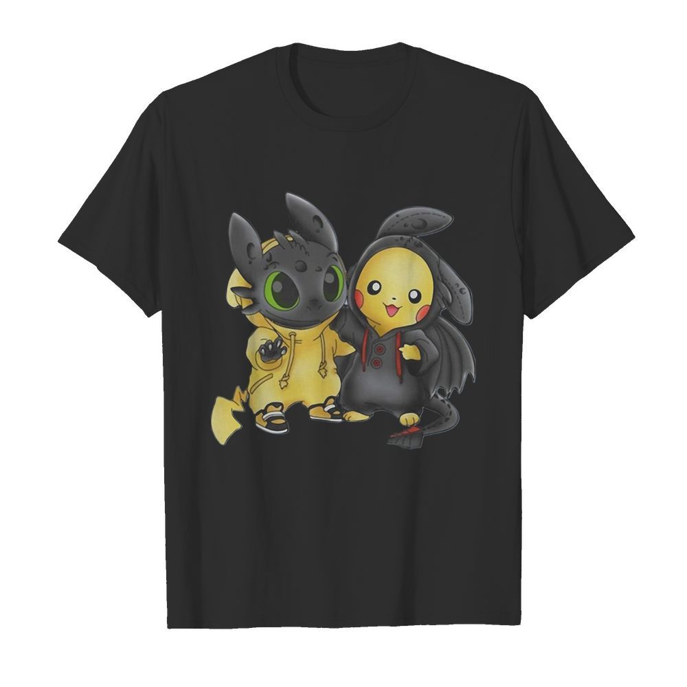 Baby Toothless and Pikachu shirt