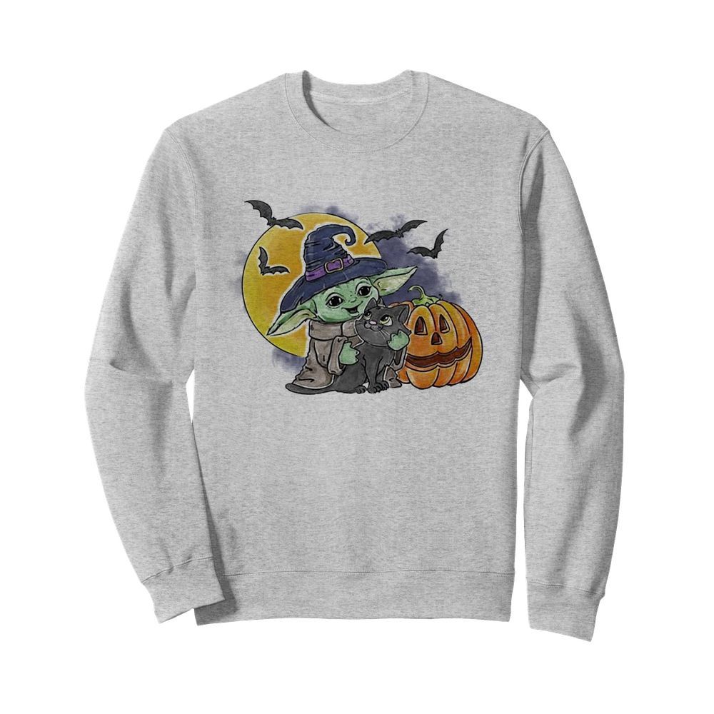 Baby Yoda Hug Cat Halloween  Unisex Sweatshirt