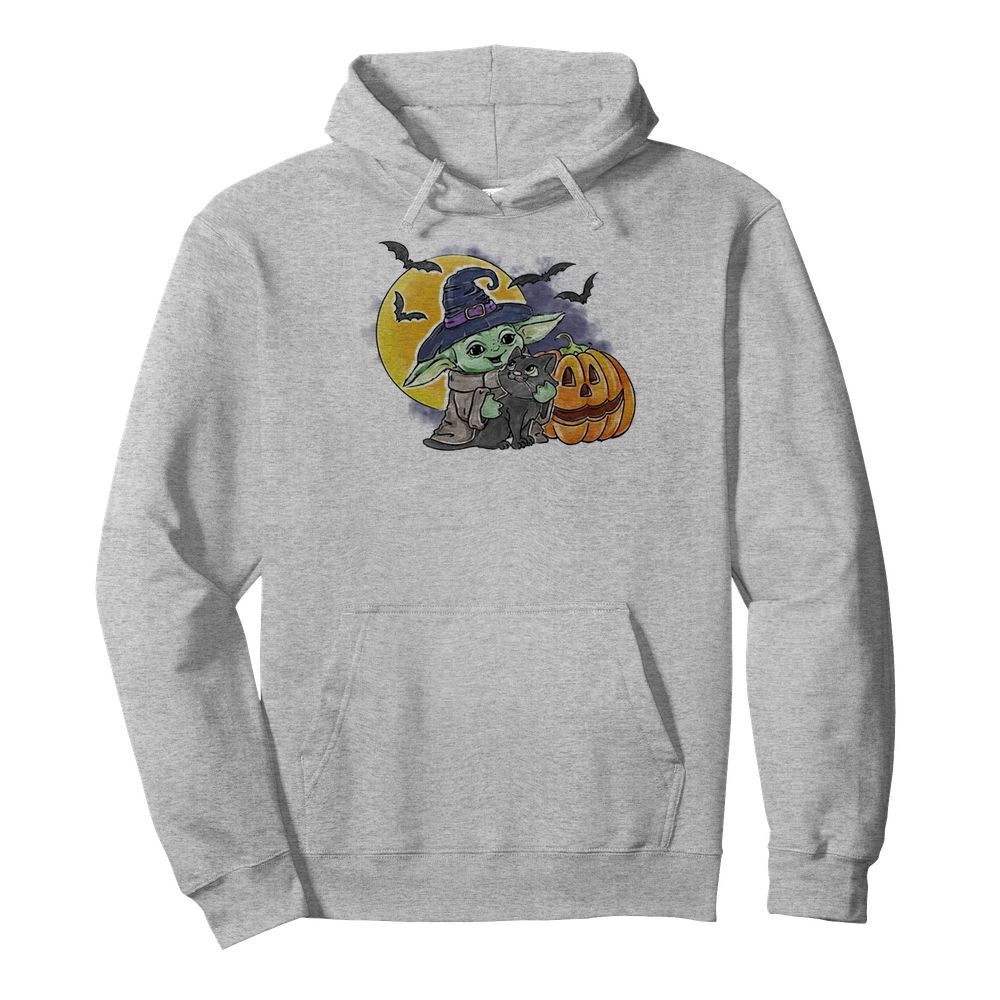 Baby Yoda Hug Cat Halloween  Unisex Hoodie