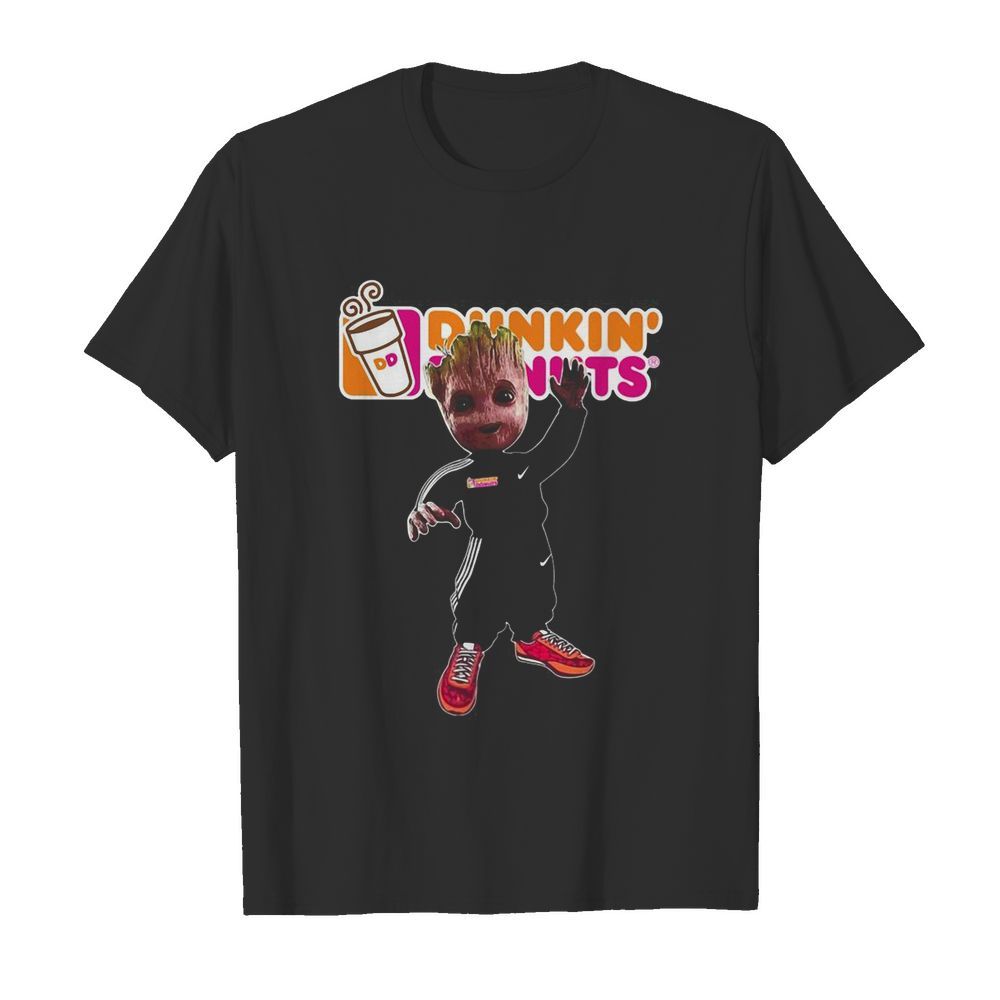 Baby groot dunkin donuts logo shirt