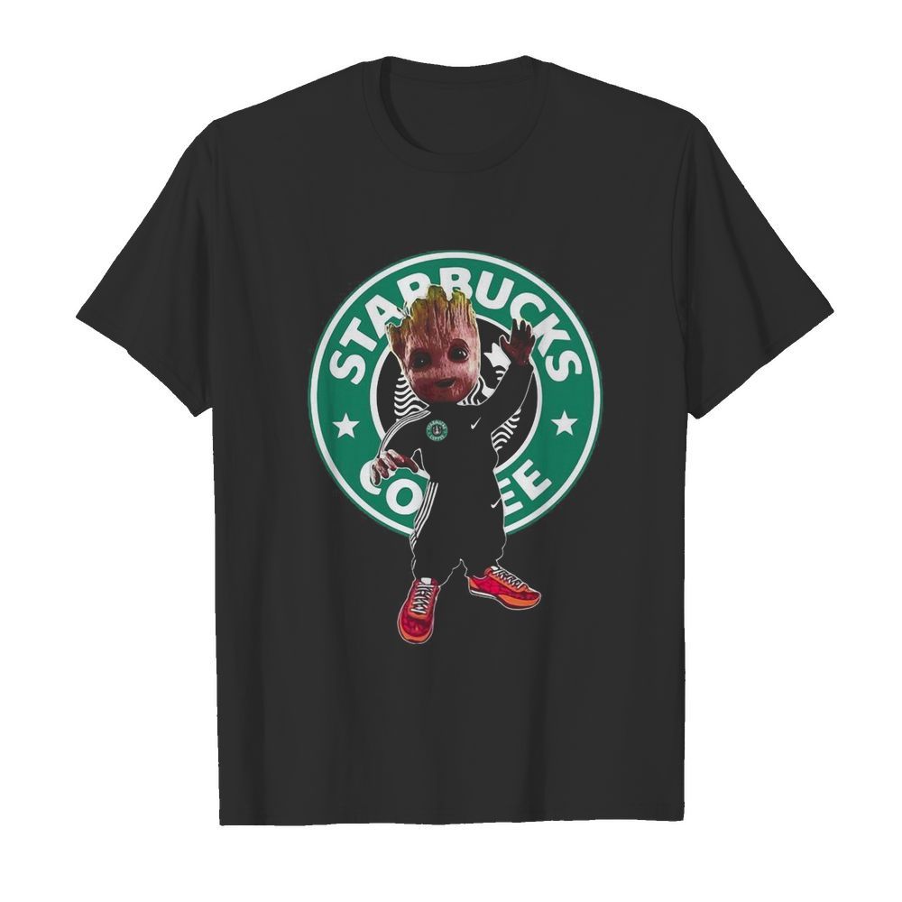 Baby groot starbucks coffee logo shirt