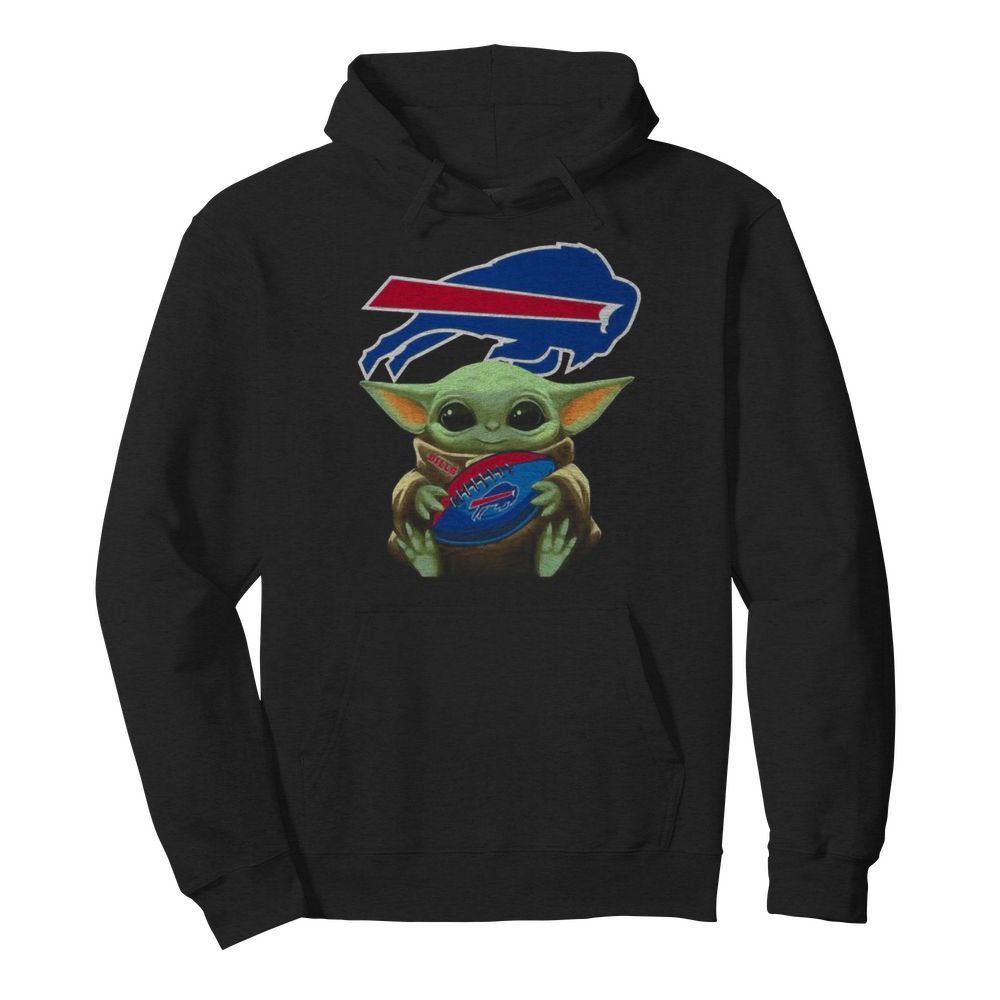 Baby yoda hug buffalo bills football  Unisex Hoodie