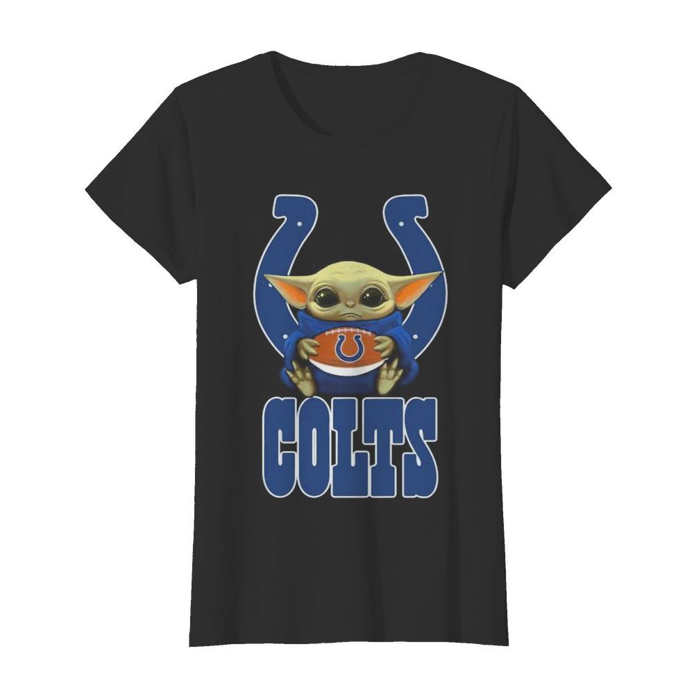 Baby yoda hug indianapolis colts football  Classic Women's T-shirt