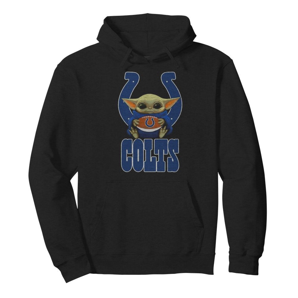 Baby yoda hug indianapolis colts football  Unisex Hoodie