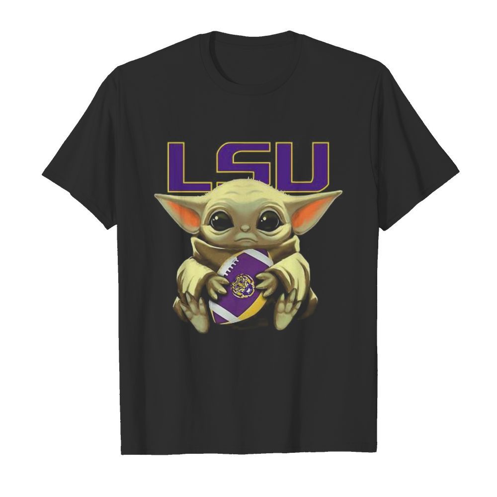 Baby yoda hug lsu tigers football shirt