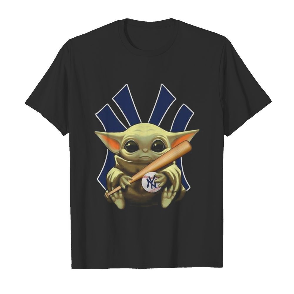 Baby yoda hug new york yankees baseball shirt