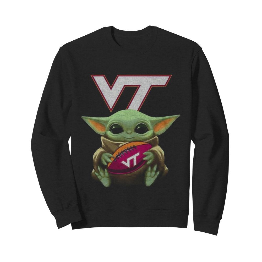 Baby yoda hug virginia tech football  Unisex Sweatshirt