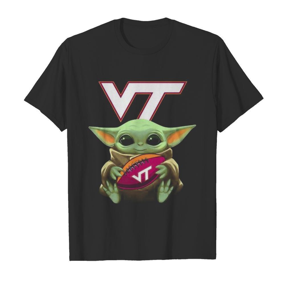 Baby yoda hug virginia tech football  Classic Men's T-shirt