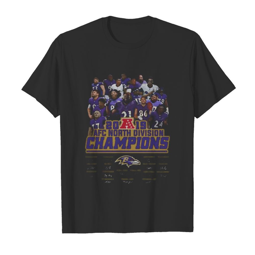 Baltimore ravens football 2019 afc north division champions signatures shirt