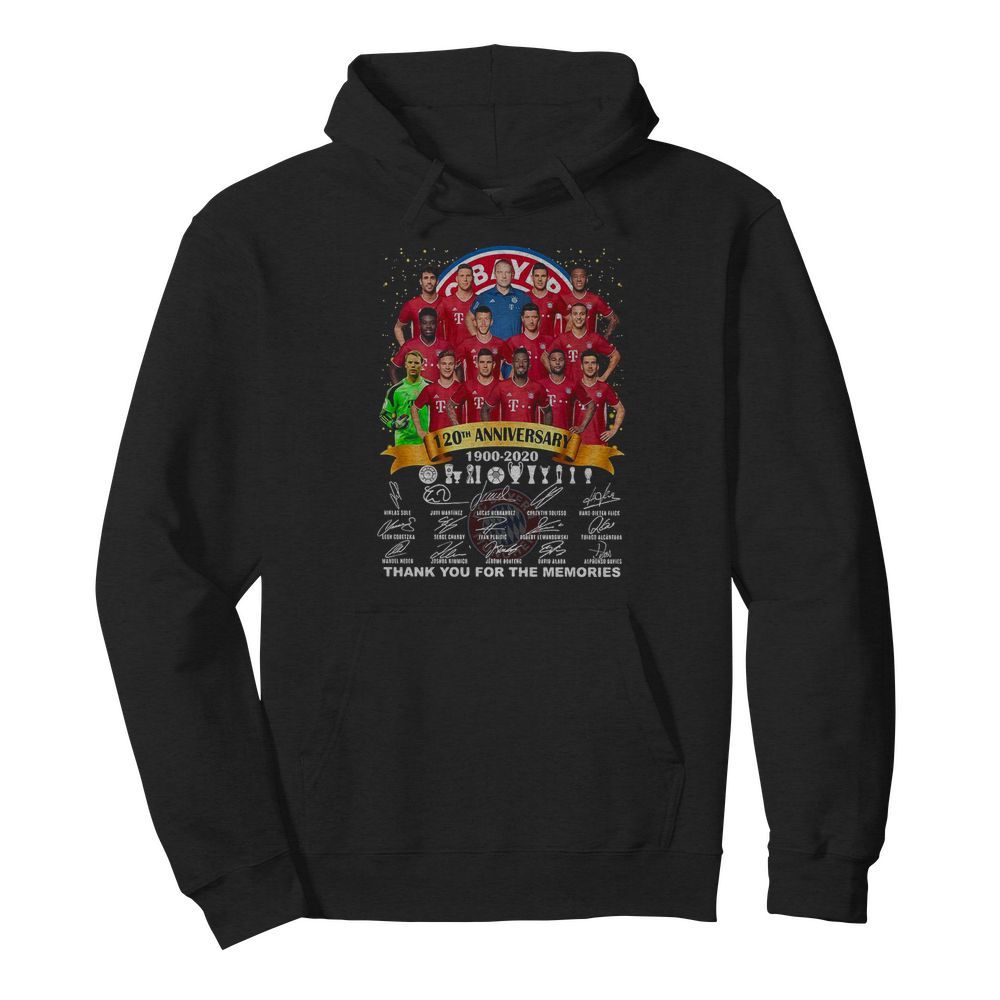 Bayern Munich 120th Anniversary 1900 2020 Thank You For The Memories Signatures  Unisex Hoodie