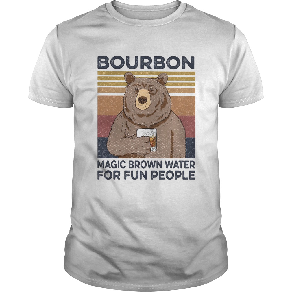 Bear bourbon magic brown water for fun people vintage retro shirt