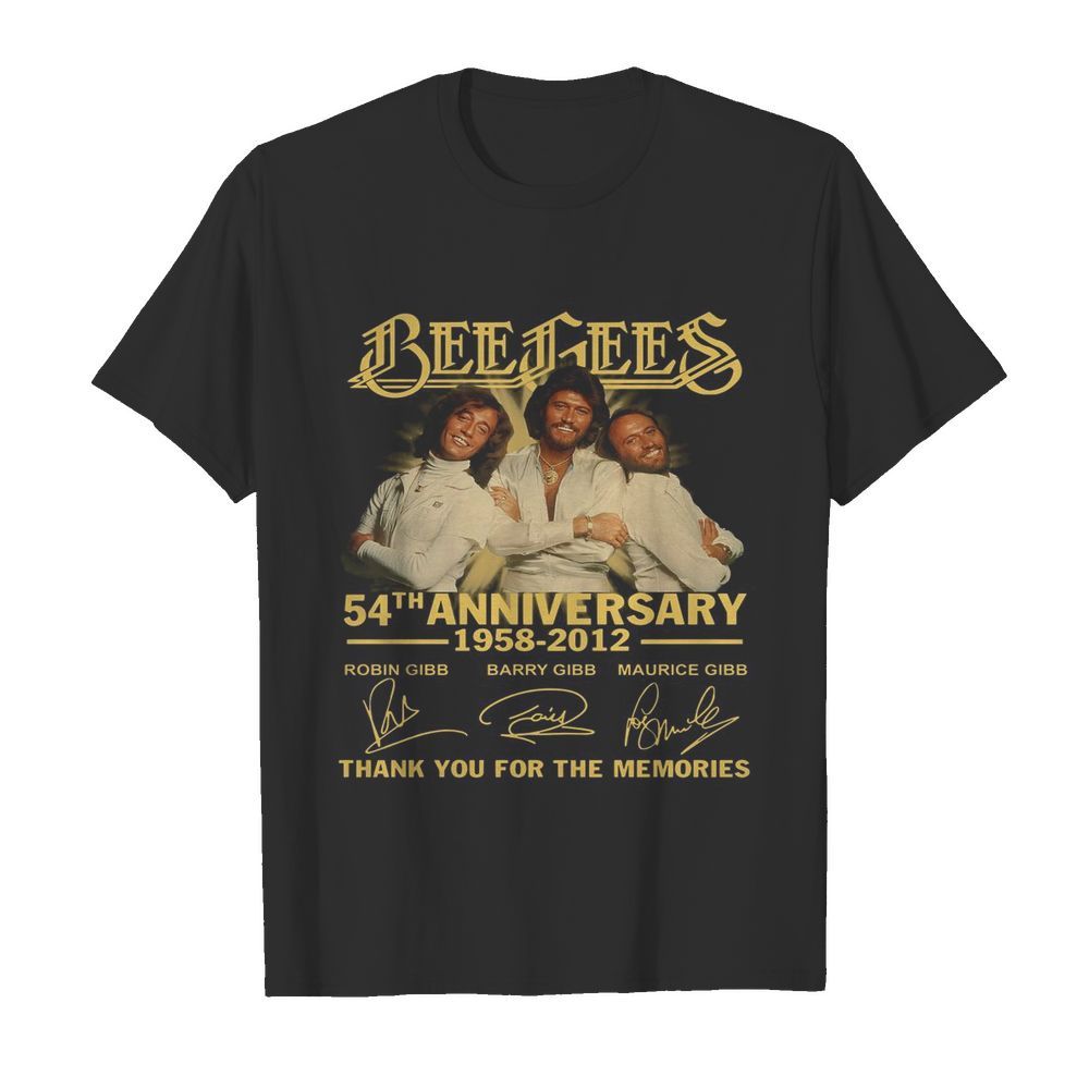 Bee Gees 54th Anniversary 1958 2012 Thank You For The Memories Signatures shirt