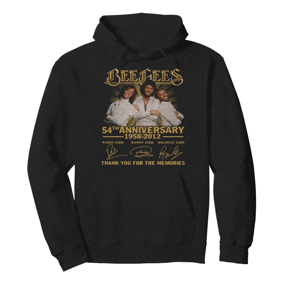 Bee gees 54th anniversary 1958 2012 thank you for the memories signatures  Unisex Hoodie