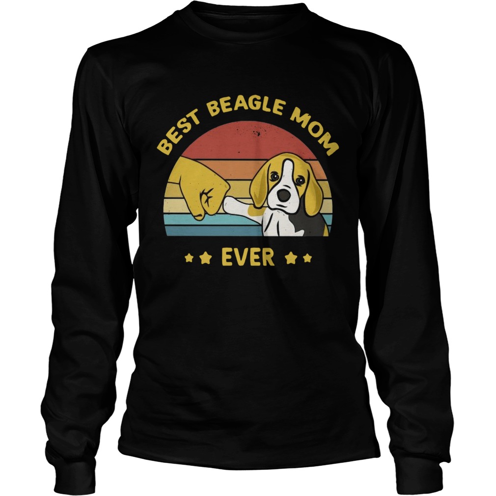 Best Beagle Mom Ever Retro Vintage  Long Sleeve