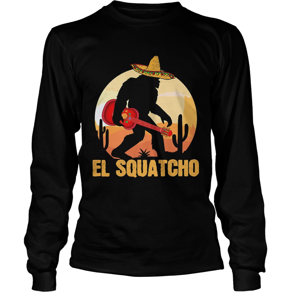 Bigfoot Hug Guitar El Squatcho  Long Sleeve