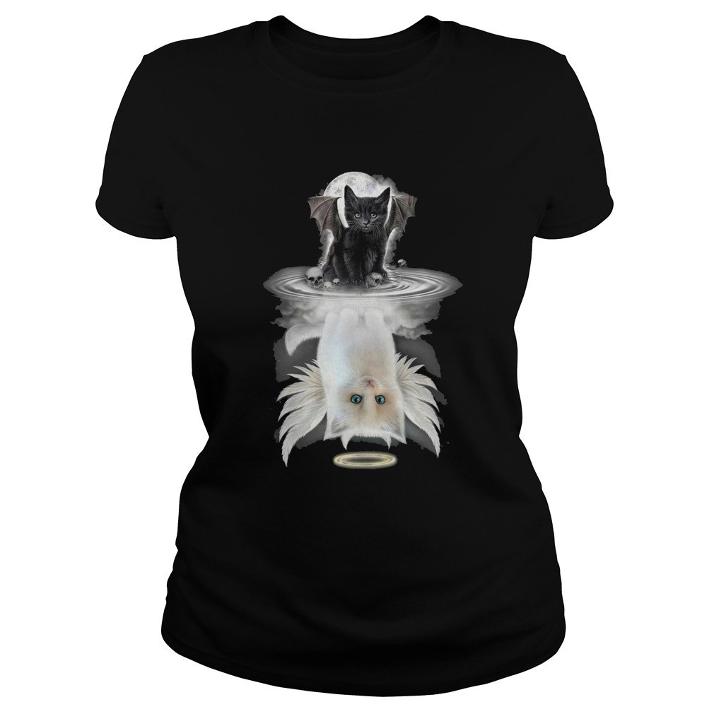 Black Bat Cat Water Reflection  Classic Ladies