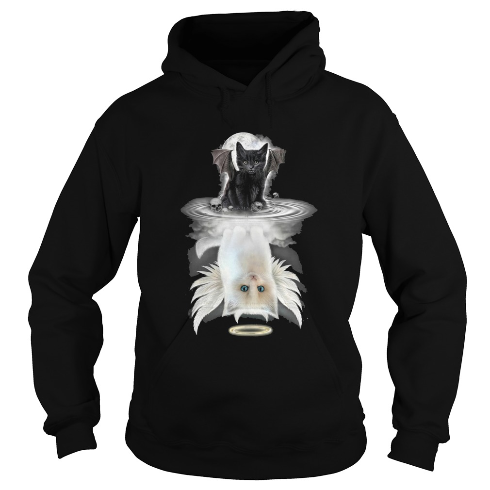 Black Bat Cat Water Reflection  Hoodie