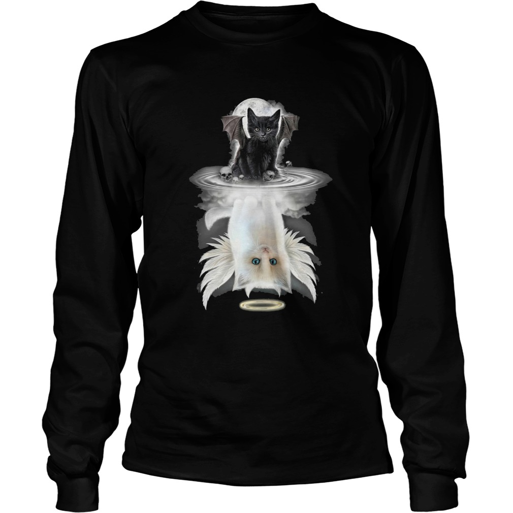 Black Bat Cat Water Reflection  Long Sleeve