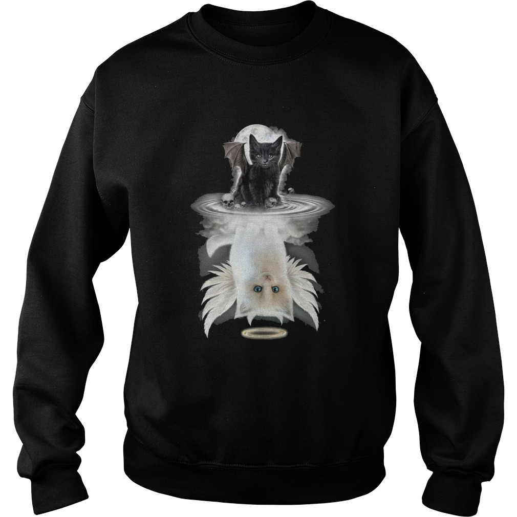 Black Bat Cat Water Reflection  Sweatshirt