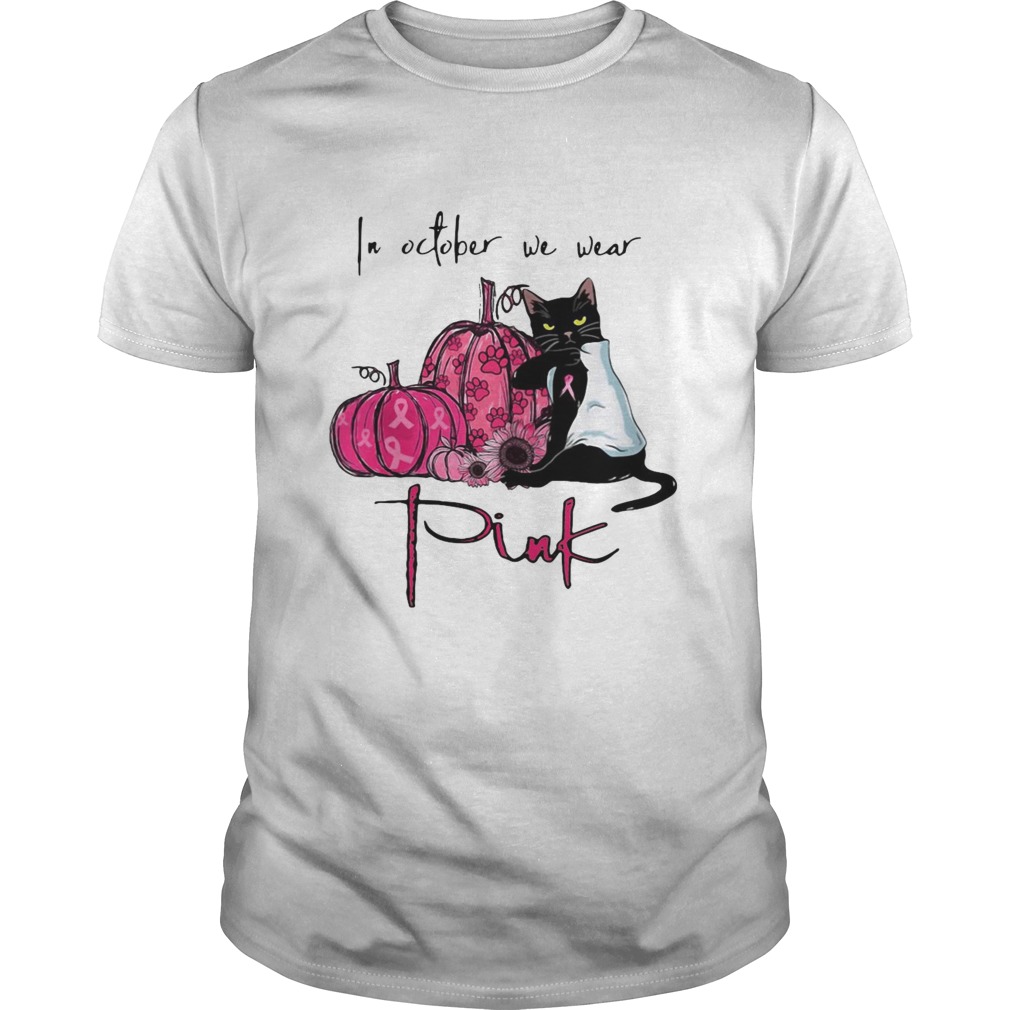 Black Cat In October We Wear Pink  Unisex