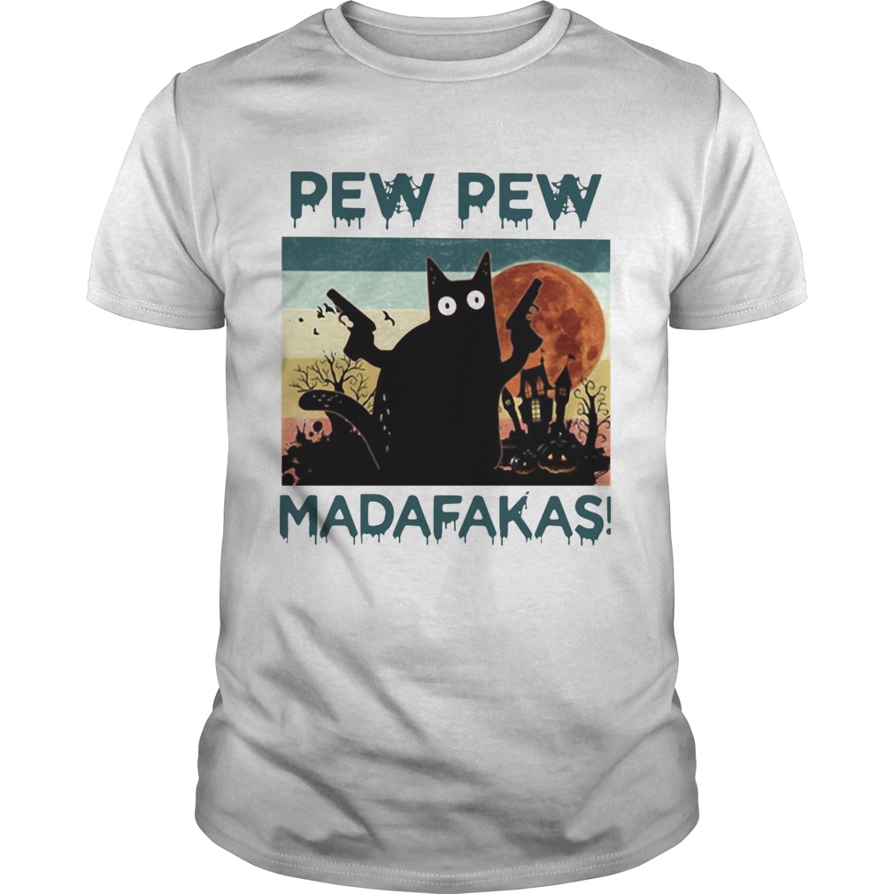 Black Cat Pew Pew Madafakas Halloween  Unisex