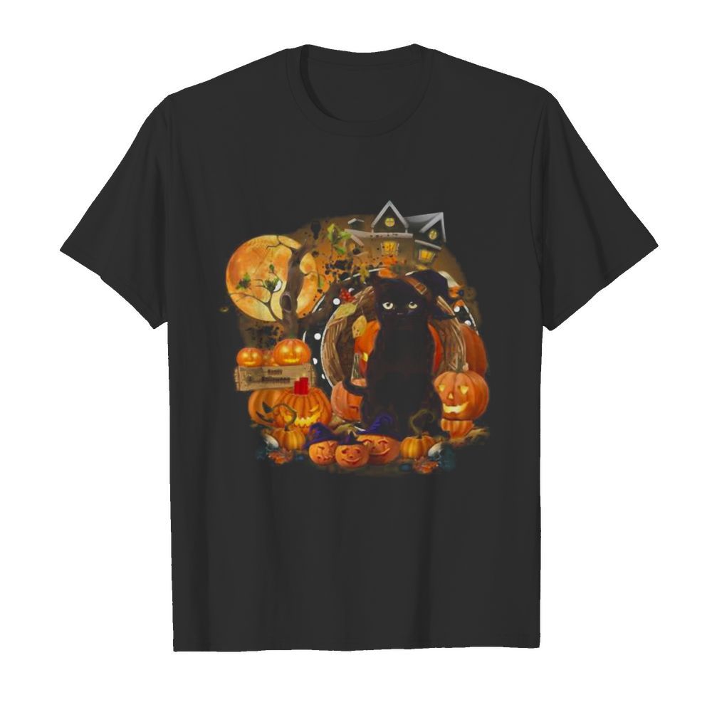 Black Cat Witch Pumpkin Witch Halloween shirt